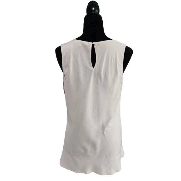 CLASSIQUES ENTIER Tan Scoop Neck Silk Blouse Tank Top Key Hole Back Large - Picture 3 of 7